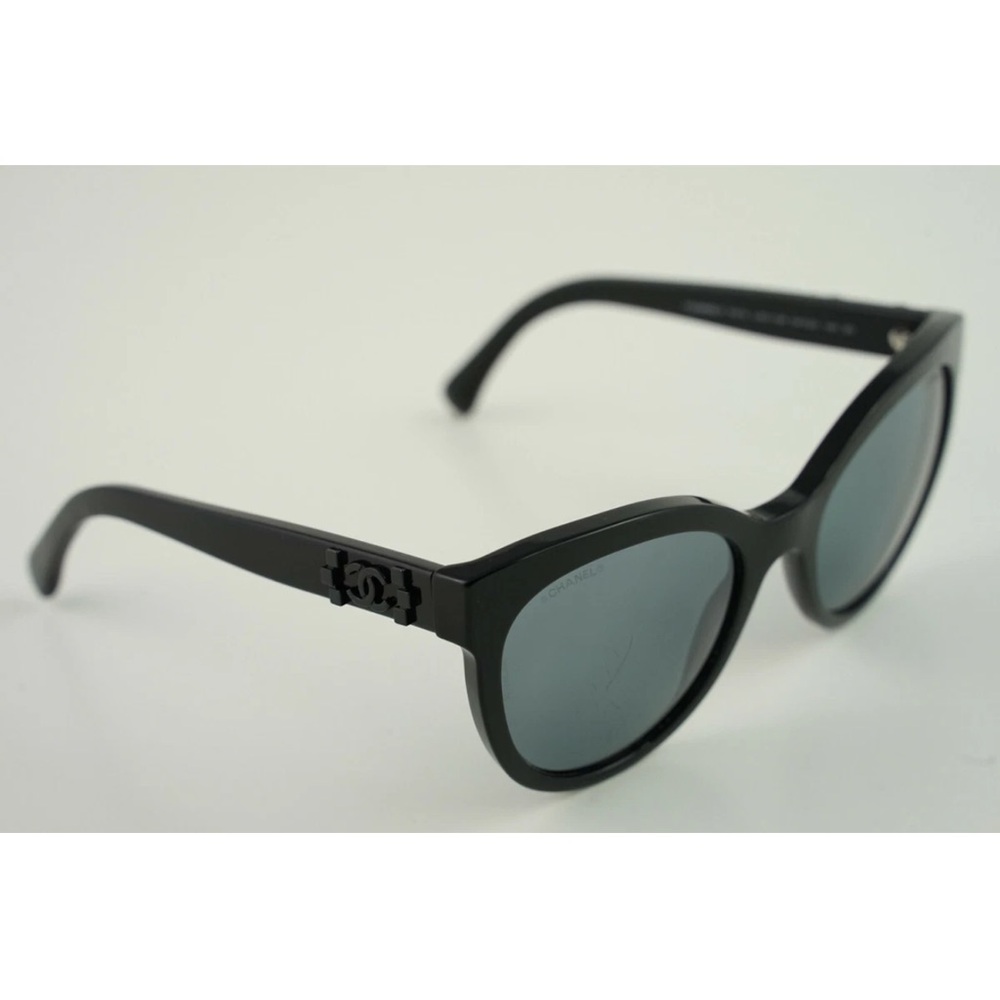 CHANEL women's sunglasses 5315 c.501/26 54-20 140 3N Black/Black round cat eye - Picture 6 of 8